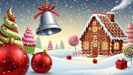 christmas card with christmas tree