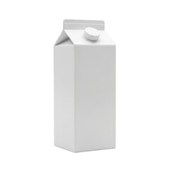 Blank white beverage carton packaging mockup, isolated subject