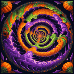 Psychedelic Halloween spiral pattern illusion