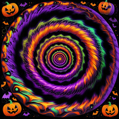 Psychedelic Halloween spiral pattern illusion