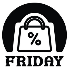 Black Friday Icon Line Vector Illustration