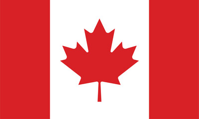 National Flag of Canada with Iconic Maple Leaf