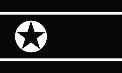 Monochromatic Graphic with White Circle and Black Star