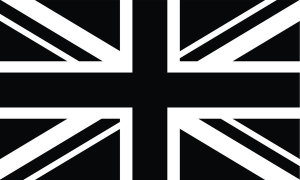 Stylized Union Jack Flag in Black and White