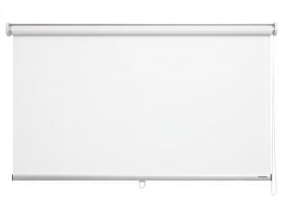 White roller blind isolated on transparent background