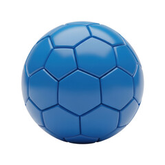 Glossy blue soccer ball, isolated subject, cut-out