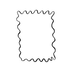 Hand-drawn vertical rectangular doodle frame with thin wavy border