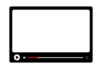 Minimalist youtube player interface with play pause and progress bar on transparent background © MD NAIM ISLAM