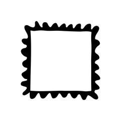 Simple solid black square frame with a decorative scalloped or wavy outer edge