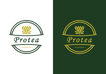 simple design vector protea flower icon logo