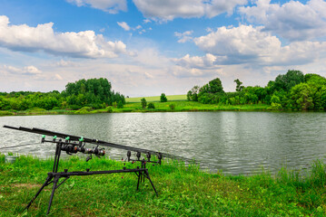 Fishing rods on pole