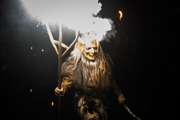 Krampus is a demonic being that accompanies the religious-folkloric figure. This tradition is linked to Christian mythology.