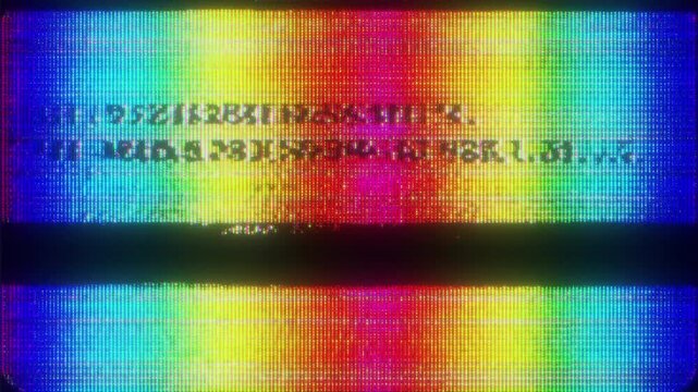 4K Old TV Broadcast Glitch Animation with Analog Screen Error Rolling Bars Static Noise Signal Distortion and Color Interference as Reusable Overlay Layer for Broadcast Interface Motion Systems FX