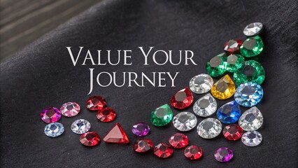 Assorted Gemstones Displayed on a Dark Textured Surface
