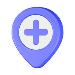 Obraz premium pin health icon 3d render blue color