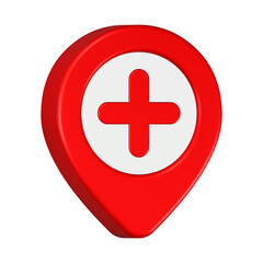 Obraz premium pin health icon 3d render red color