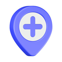 Obraz premium pin health 3d rendering icon blue color