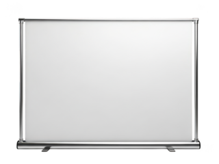 Blank whiteboard isolated on transparent background
