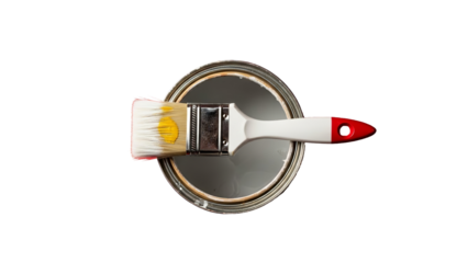 Paintbrush on a coin isolated on transparent background