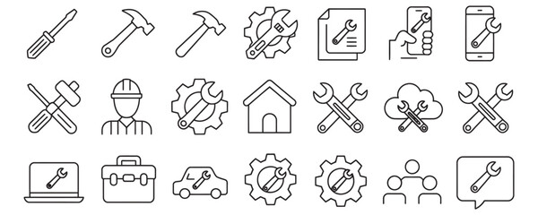 Set of modern line icons for business and technology concepts © Rafi GFX