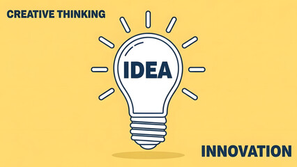 Creative business innovation and future ideas concept with glowing light bulb icon for digital transformation strategic solution and global technology startup success in business