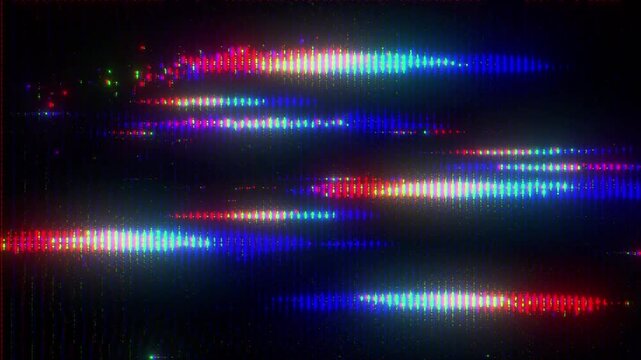4K Chromatic Light Glitch Animation with Horizontal RGB Signal Distortion Pixel Noise and Digital Interference as Reusable Interface Overlay Layer for UI HUD Motion Systems