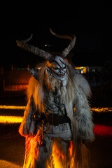 Krampus is a demonic being that accompanies the religious-folkloric figure. This tradition is linked to Christian mythology.