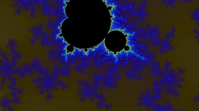 Fractal mandelbrot set zooming deep animation