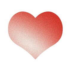 Clipart red heart, isolated PNG on transparent background, grainy gradient design element
