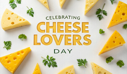 Cheese Lovers Day Celebration with Cheese Slices: Enjoy Swiss Cheese, traditional foods, and festive delights to honor all cheese enthusiasts everywhere.