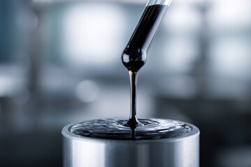 Black liquid laboratory pipette analysis fluid