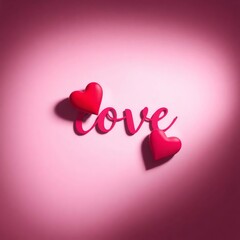 Love Concept Background, Romance with Hearts and Typography, Love in Pink: Romantic 3D Heart Design