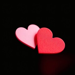 Romance with Hearts and Typography, Love in Pink: Romantic 3D Heart Design, Love Concept Background
