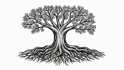 Tree of Life Roots and Branches Illustration
