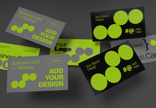 Floating Business Card Mockup