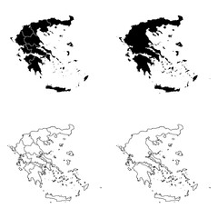 Greece Outline and Solid Fill Map Set.