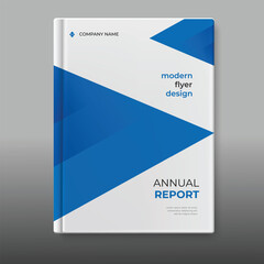 Modern business blue annual report cover book template flyer design