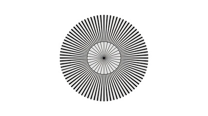 Abstract radial geometric pattern, circular symmetry, Isolated on white and transparent background