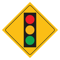Traffic Light Road Sign Vector art illustration