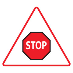 Traffic signal symbol sign. stop ahead signs traffic light ahead warning vector illustration