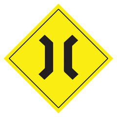 Traffic sign narrow bridge vector illustration warning symbol illustration Victor