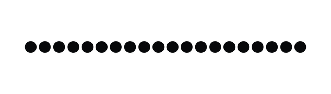 Simple Solid Black Dot Line Horizontal Divider Element for Minimalist Text Separation, Web UI Design, Basic Page Breaks, and Clean Graphical Decoration