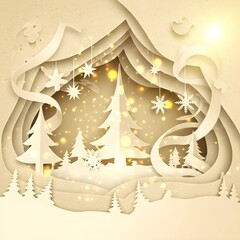 Generative AI, A pop-up book-inspired Christmas abstract background 