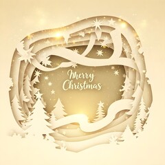 Generative AI, A pop-up book-inspired Christmas abstract background 