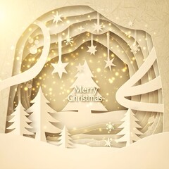 Generative AI, A pop-up book-inspired Christmas abstract background 