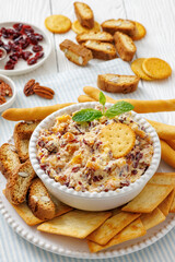 cranberry apricot cheese spread in a bowl