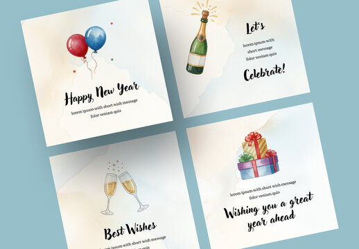 Festive Social Media Layouts for New Year Celebrations
