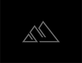 Abstract mountain logo design on black background