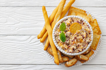 cranberry apricot cheese spread in a bowl