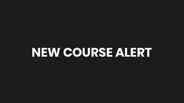 New Course Alert Minimal Particle Text Animation 4K Latest Training Announcement for Online Education